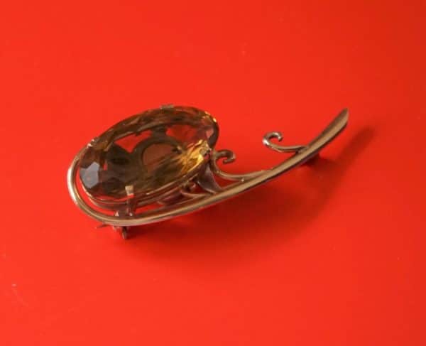 Vintage Large Gold Citrine Brooch - Boxed - FREE UK Postage - Image 2