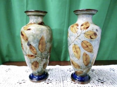 SOLD Two similar Doulton autumn leaves vases Antiques Scotland Antique Ceramics 4