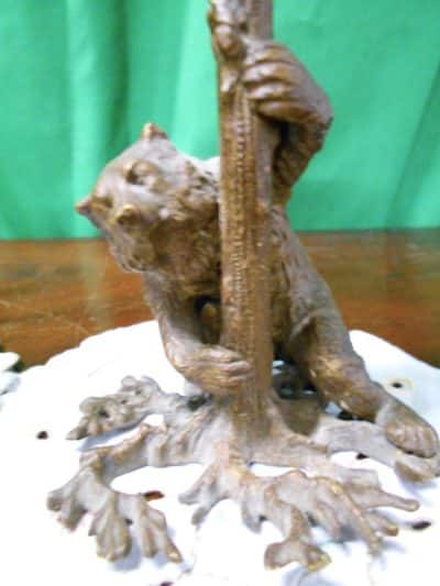 Fine pair of 19th century Black forest Bronze bear candlesticks - Image 2