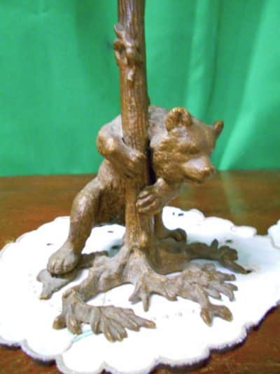 Fine pair of 19th century Black forest Bronze bear candlesticks - Image 4