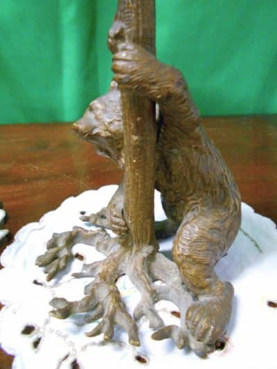 Fine pair of 19th century Black forest Bronze bear candlesticks - Image 8