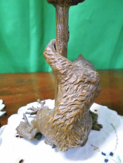 Fine pair of 19th century Black forest Bronze bear candlesticks - Image 9