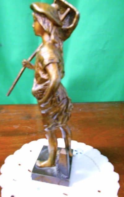 Fine 19th century Bronze figure of farmer boy - Image 5