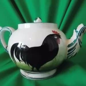 Scottish Wemyss black cockerel tea pot. ceramics Antique Ceramics
