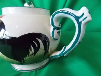 Scottish Wemyss black cockerel tea pot. ceramics Antique Ceramics 5
