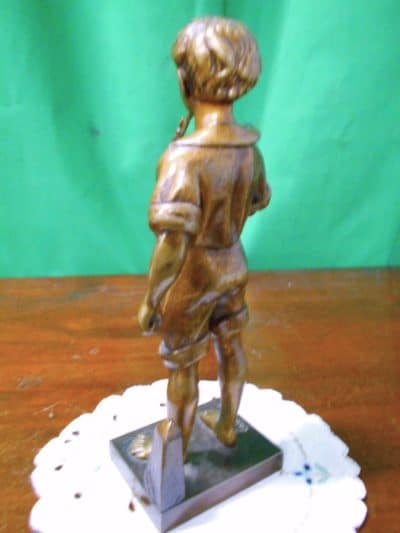 Fine 19th century French bronze flute player - Image 2