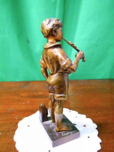 Fine 19th century French bronze flute player 19th century Bronzes Silver Metals 3