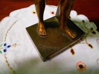 Fine 19th century French bronze flute player - Image 4