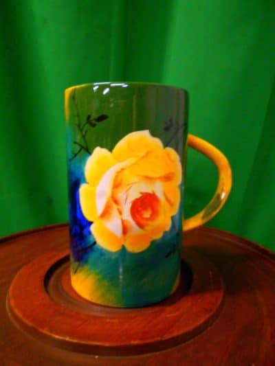Scottish Wemyss tankard. Yellow roses