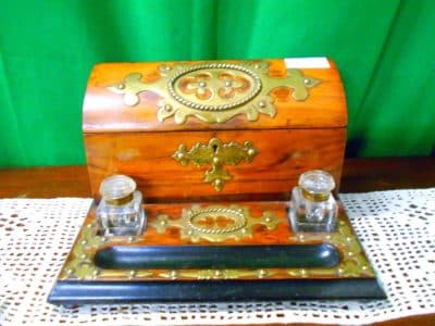 Victorian Walnut table top letter desk set. - Image 2