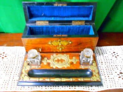 Victorian Walnut table top letter desk set. - Image 3