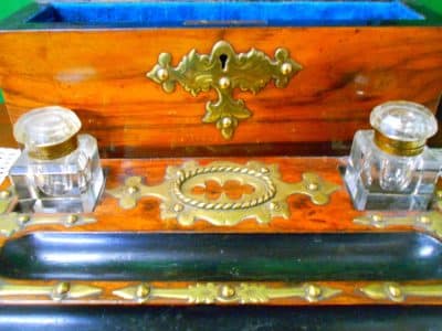 Victorian Walnut table top letter desk set. - Image 4