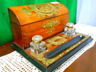 Victorian Walnut table top letter desk set. - Image 5