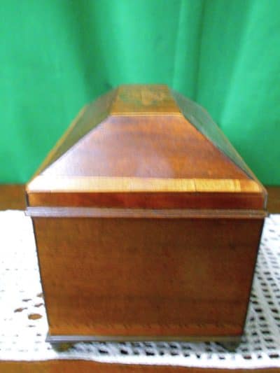 George III inlaid mahogany caddy - Image 7