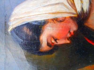 Victorian Oil on Canvas, Mother feeding her child - Image 3