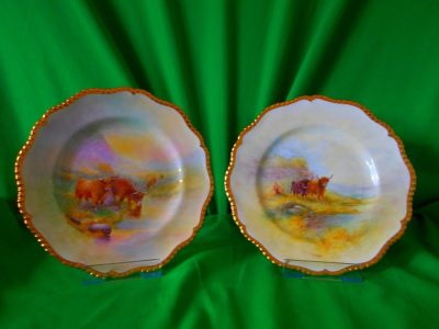 SOLD Worcester Highland cattle plates by D J Scyner.