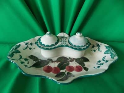 Wemyss inkwell set (cherries) Antiques Scotland Antique Ceramics 3