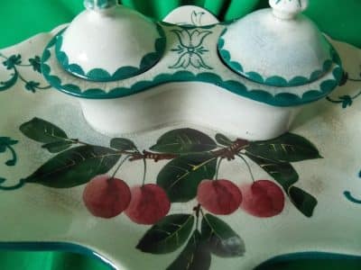 Wemyss inkwell set (cherries) Antiques Scotland Antique Ceramics 5