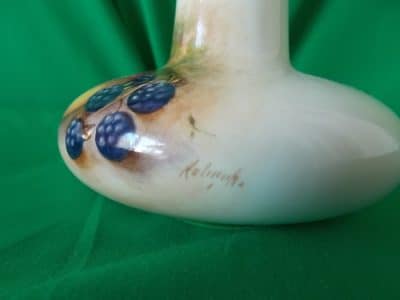 SOLD Worcester Fallen Fruits squat vase Antiques Scotland Antique Ceramics 5