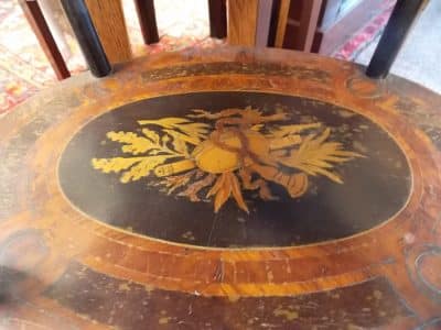 SOLD Edwardian marquetry three tyre occasional table inlaid Antique Tables 6