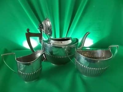 SOLD Solid silver three pc tea set - Image 3