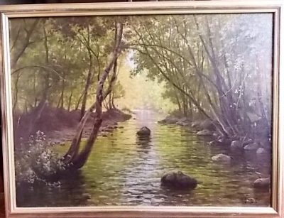 SOLD Charles Edmond Rene His large oil on canvas 19th century Antique Art 4