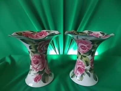 Pair Scottish Wemyss Lady Eva Vases ceramics Antique Ceramics 9
