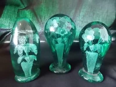 SOLD Three Fine Victorian Paperweights