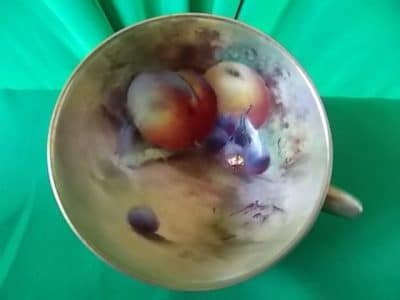 SOLD Worcester fruits miniture cup & saucer. Signed W H Austin 1921 - Image 4