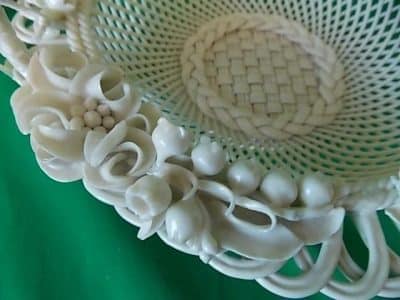 SOLD A Fine Large Belleek Basket Antiques Scotland Antique Ceramics 6