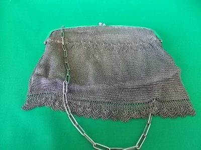 SOLD Edwardian Alpacca chain purse bag Alpacca purse Antique Furniture 7