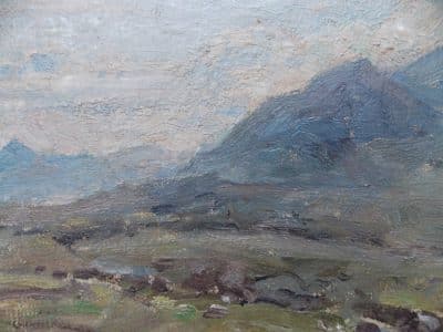 SOLD HERBERT F ROYLE (Scottish 1870 -1958), SGURR NAN GILLEAN, SKYE oil on canvas board 19th century Antique Art 9