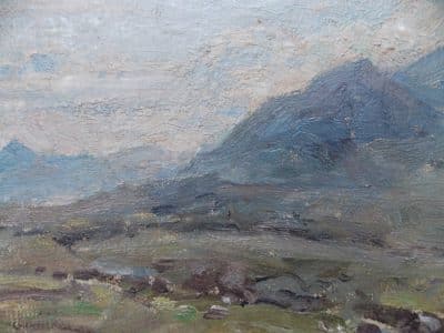 SOLD HERBERT F ROYLE (Scottish 1870 -1958), SGURR NAN GILLEAN, SKYE oil on canvas board - Image 7