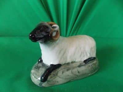 Rare Victorian Staffordshire Black faced Ram.