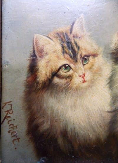 SOLD Karl Reichert Oil on Board (1837-1907) Carl Reichert Antique Art 4