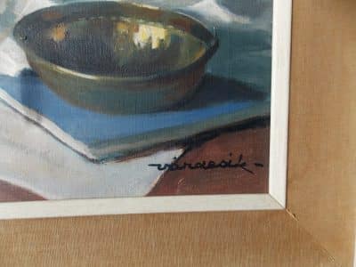 Ferenc Vardeak (1897-1971) Oil on Canvas Still life Violin - Image 2