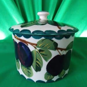 Scottish Wemyss Lidded Preserver Pot. ( Plums ) Antiques Scotland Antique Ceramics