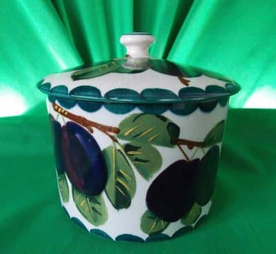 Scottish Wemyss Lidded Preserver Pot. ( Plums )
