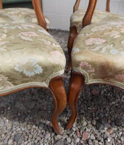 SOLD Set six Victorian walnut dining chairs - Image 4
