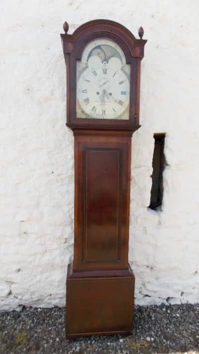 SOLD Regency Mahogany Moon dial longcase Clock 18th Cent Antique Clocks 4