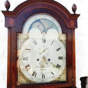 SOLD Regency Mahogany Moon dial longcase Clock 18th Cent Antique Clocks 3