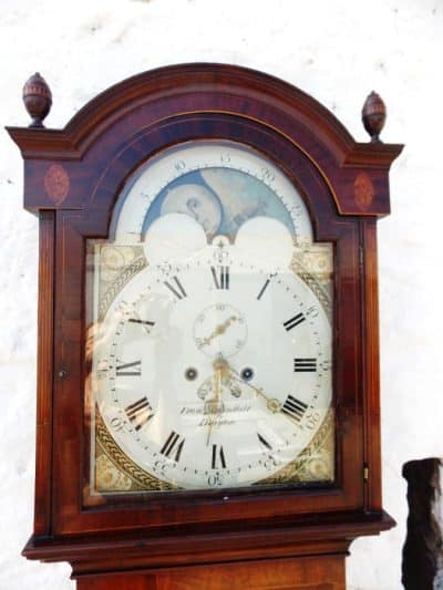 SOLD Regency Mahogany Moon dial longcase Clock 18th Cent Antique Clocks 3