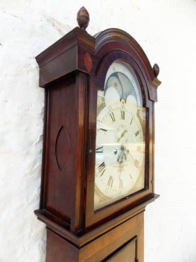 SOLD Regency Mahogany Moon dial longcase Clock 18th Cent Antique Clocks 7