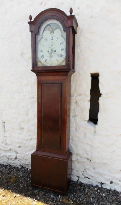 SOLD Regency Mahogany Moon dial longcase Clock 18th Cent Antique Clocks 5
