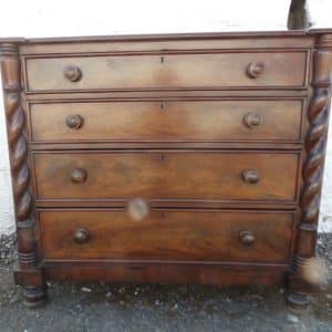 SOLD Victorian barley twist mahogany chest four drawers Antique Antique Chest Of Drawers