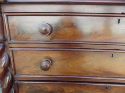 SOLD Victorian barley twist mahogany chest four drawers - Image 6