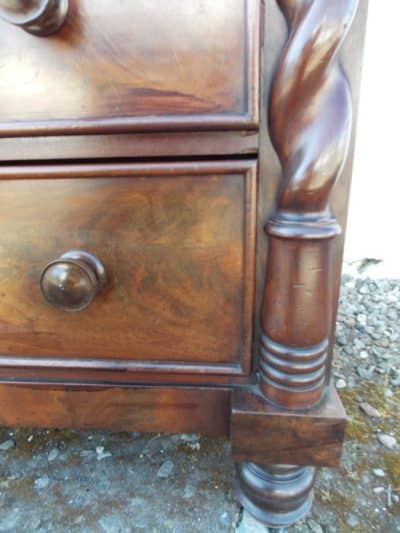SOLD Victorian barley twist mahogany chest four drawers Antique Antique Chest Of Drawers 9