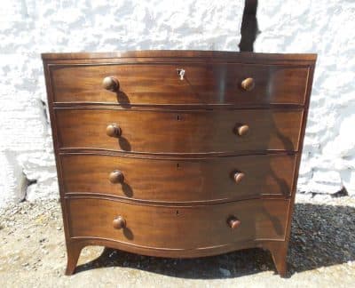 SOLD Georgian Serpentine Chest 18th Cent Antique Chest Of Drawers 4