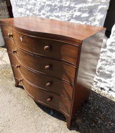SOLD Georgian Serpentine Chest 18th Cent Antique Chest Of Drawers 8