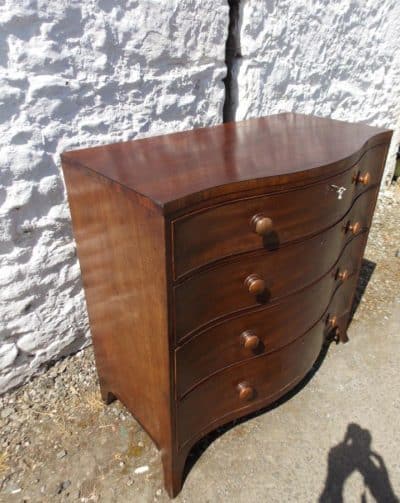 SOLD Georgian Serpentine Chest 18th Cent Antique Chest Of Drawers 9